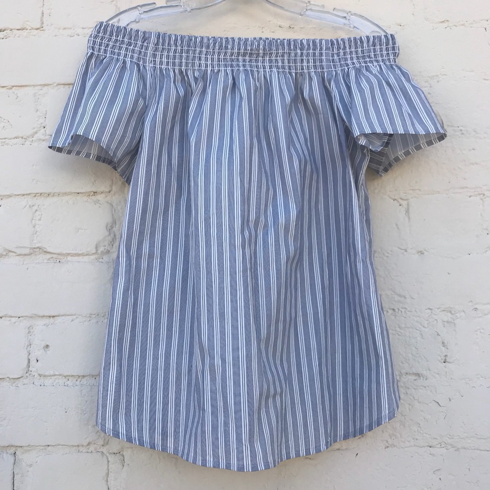 Como Vintage Off Shoulder Stripe Top